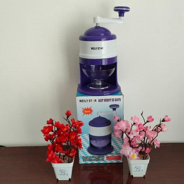 Yohoyo - Alat Es Batu Portable Mesin Putar Manual Serutan Es Batu Ice Stone Crusher Stainless Wadah 