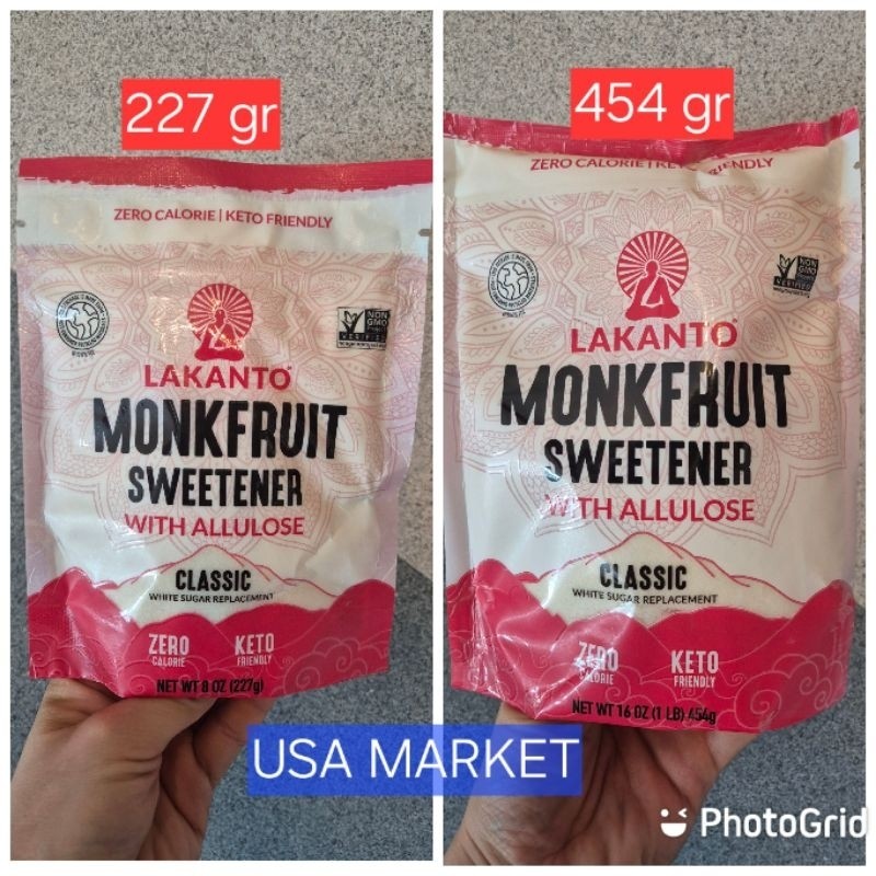

Lakanto Monkfruit Sweetener with Allulose CLASSIC White Sugar Replacement (227gr/454g)
