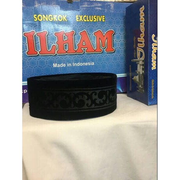 peci hitam nasional motif laser - Hitam, 5