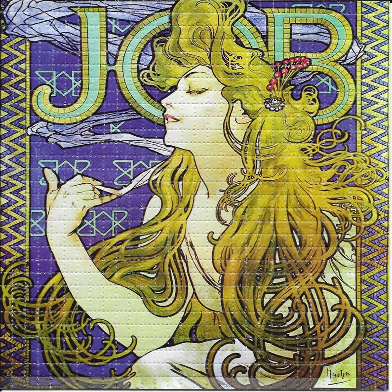 

Job Psychedelic LSD Acid Free Blotter Art Print Trippy Perforated Paper Painting Wall Picture Home Decor Poster