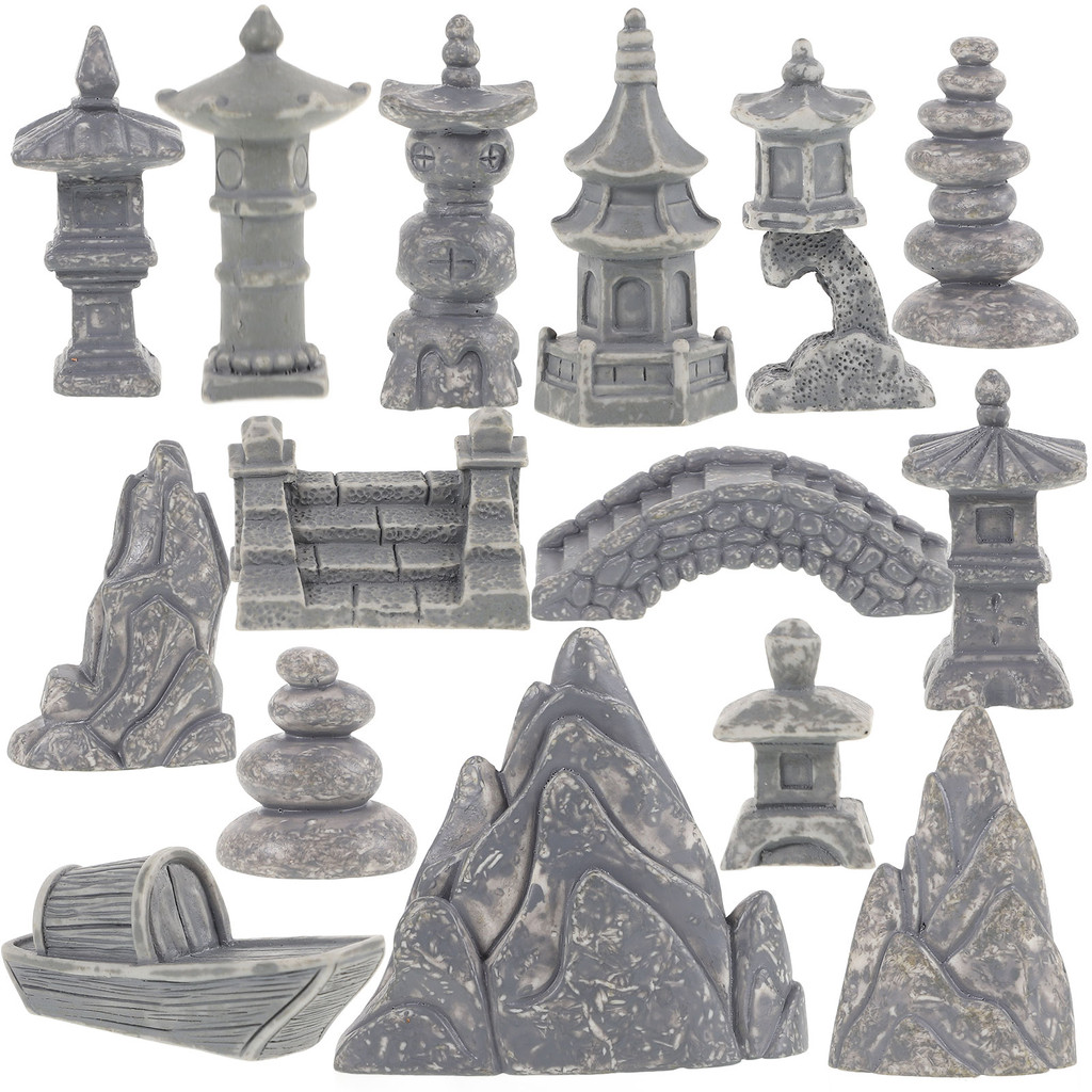 

Decorations Rockery Ornaments Large Outdoor Zen Garden Lantern Bonsai Resin Solar Sand Table Adornment Miniature