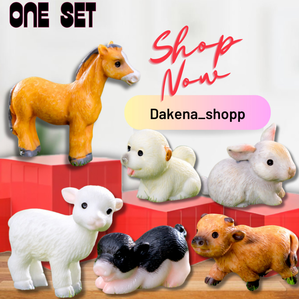 ONE SET - Ornamen Miniatur Hewan Kebun DAKENA - farm animal- Multi Motif