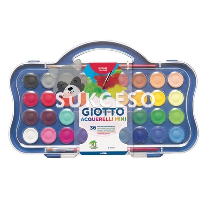 

Giotto Acquerelli Mini 36 Color Water Color Cake Set 36 / Watercolor Cat Air Warna
