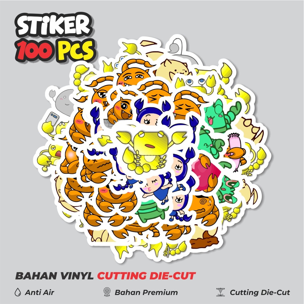 

Terbaru! 50 pcs Sticker Hewan Kalajengking Dekorasi Lucu Kreatif untuk Notebook, Skateboard, HP