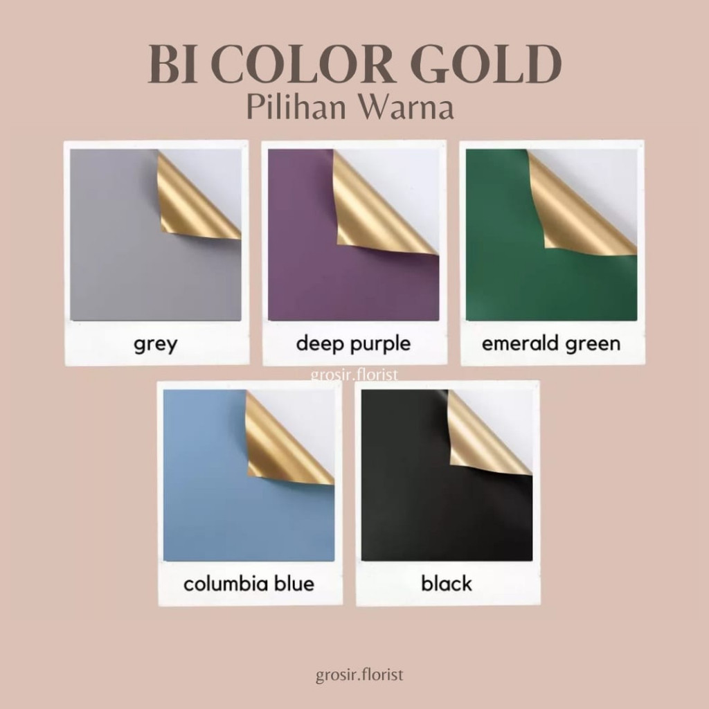 

AR kertas buket bunga DUA WARNA GOLD