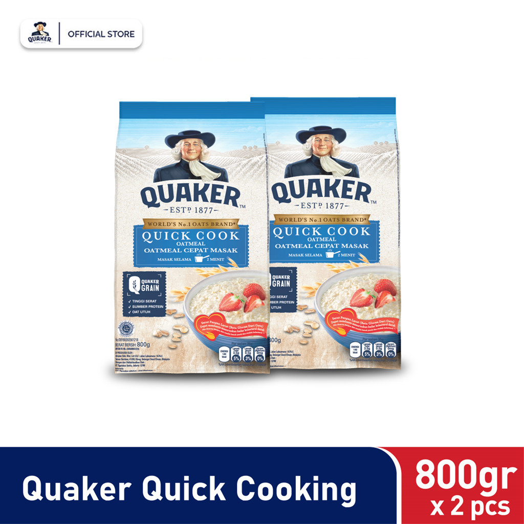 

Quaker Quick Cooking Oatmeal 800 gr - Twin Pack