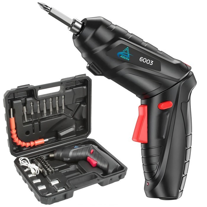 Mesin Obeng Listrik Bor Cordless Tanpa Kabel Satu Set Koper