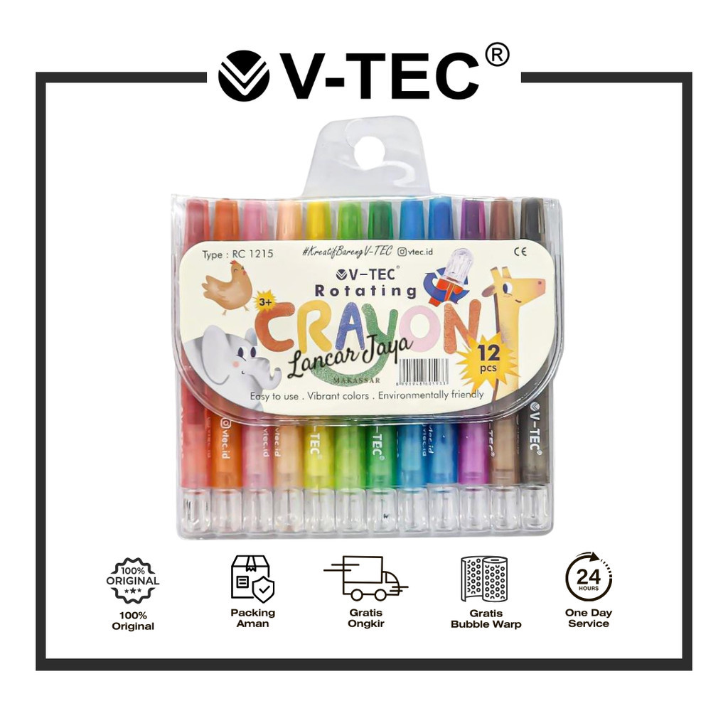 

V-TEC ROTATING CRAYON RC 1215 ISI 12 WARNA PCS