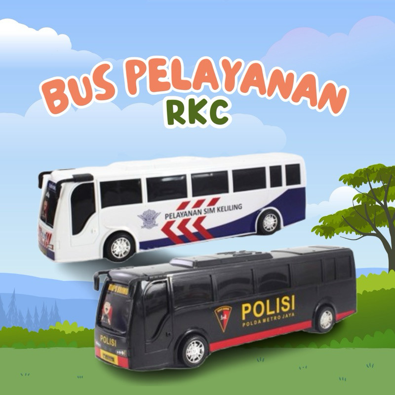 MAINAN ANAK RKC Mainan Kendaraan Bus Polisi Police Bus Friction - Mainan Bis Polisi Bus Polisi