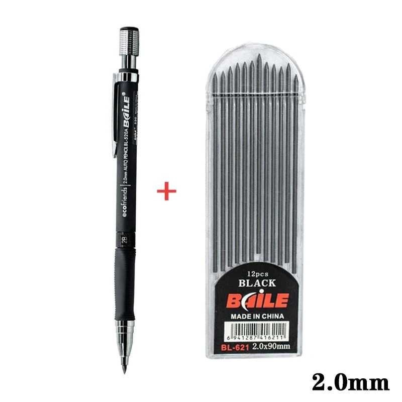 

Pensil Mekanik Mechanical Pencil 2B 2mm + 12 Refill Isi Ulang BAILE BL-621