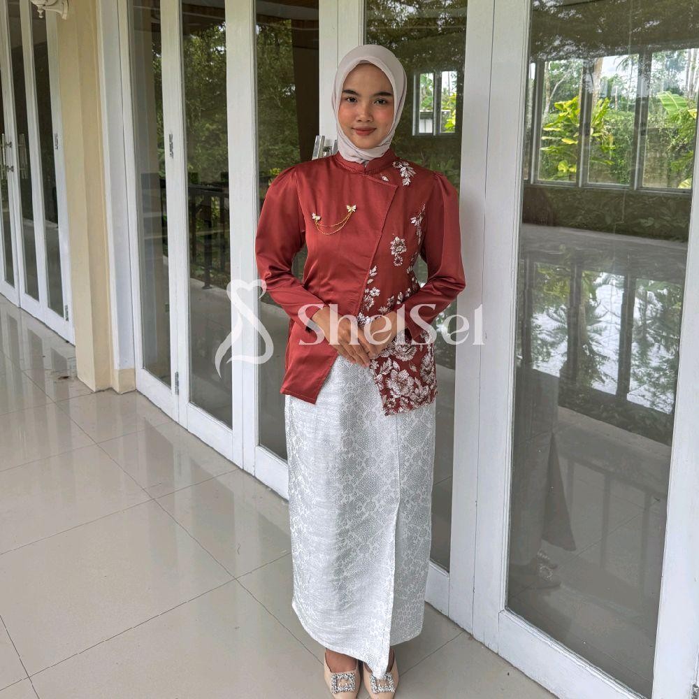 [ATASAN SAJA]SRI MELATI KEBAYA JANGGAN MODERN BRUKAT KEBAYA KONDAN TUNANGAN SATIN KEBAYA TRADISIONAL