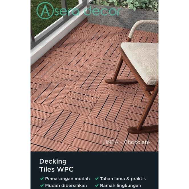 LANTAI KAYU DECK TILE WPC DECKING TILE DIY OUTDOOR INDOOR TAHAN AIR TAHAN RAYAPco