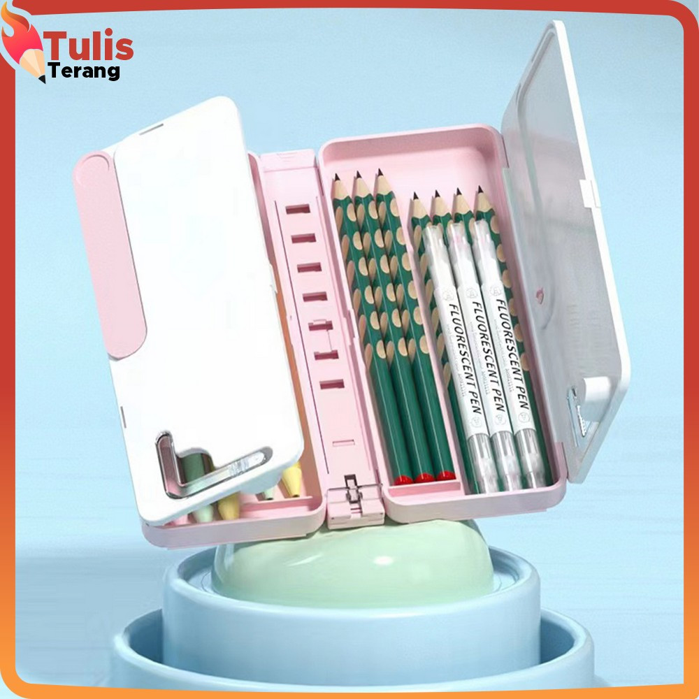 

Kotak Pensil Lipat 2IN1 Multifungsi dengan Tatakan Buku dan Papan Tulis Praktis / Tempat Penyimpanan Alat Tulis Anak Sekolah / Pencil Case Book Holder Import Tulis Terang A73