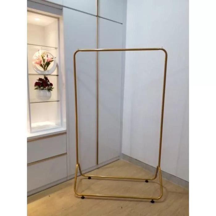 Rak Gawang Baju Gold Stand Hanger Emas Gold Gantungan Baju Besi