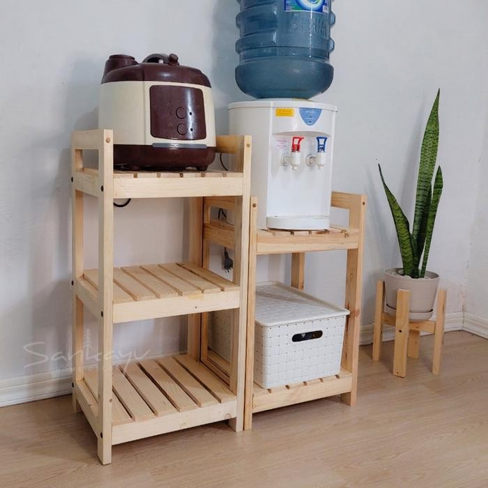 Rak Susun / Rak Rice Cooker / Rak Dispenser Kayu. Sudah Rakit - Rak Susun 2
