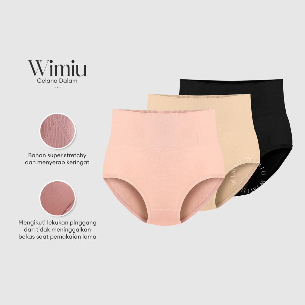 Wimiu 3PCS Celana Dalam Korset Jumbo Panty CD Korset Maxi Premium Wanita Perempuan 300077