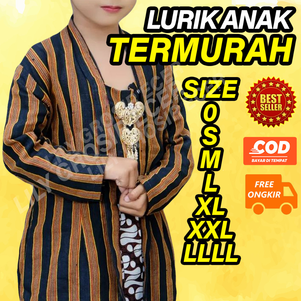 Kebaya Anak Perempuan | Lurik Wanita | Baju Adat Anak Perempuan | Baju Adat Jawa | Kebaya Lurik | Ha