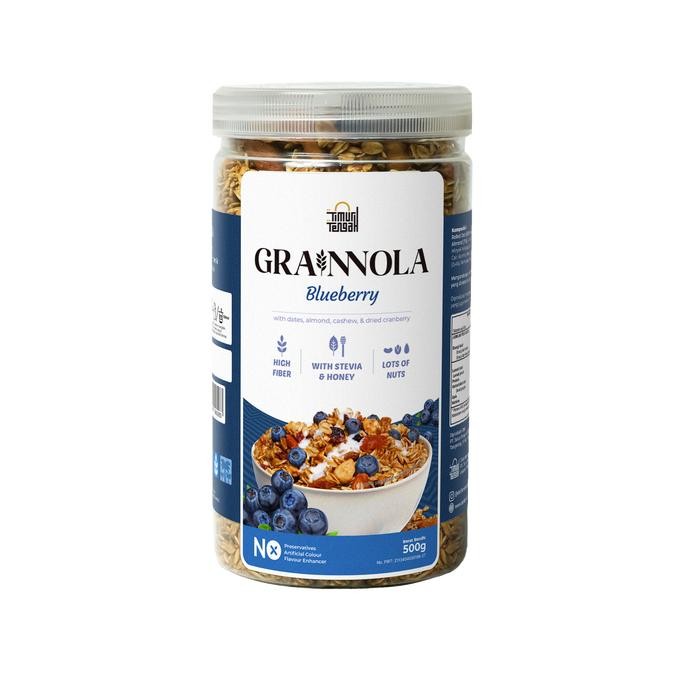 

Timur Tengah Grainnola Blueberry 500 gr Granola Camilan Sereal Makanan Sehat High Quality - Toples/Jar