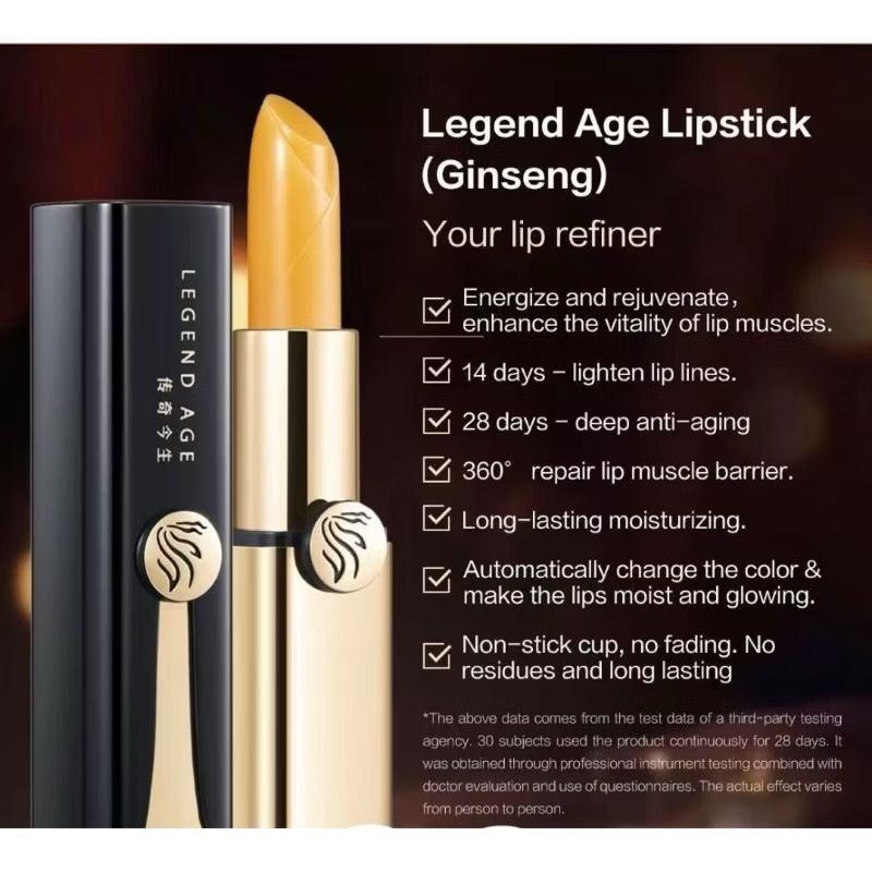 LEGEND AGE LIPSTIK/LIPBALM GINSENG 3.8gr/lip balm/lipstik tahan lama/Paket Lipstik legend age hitam+