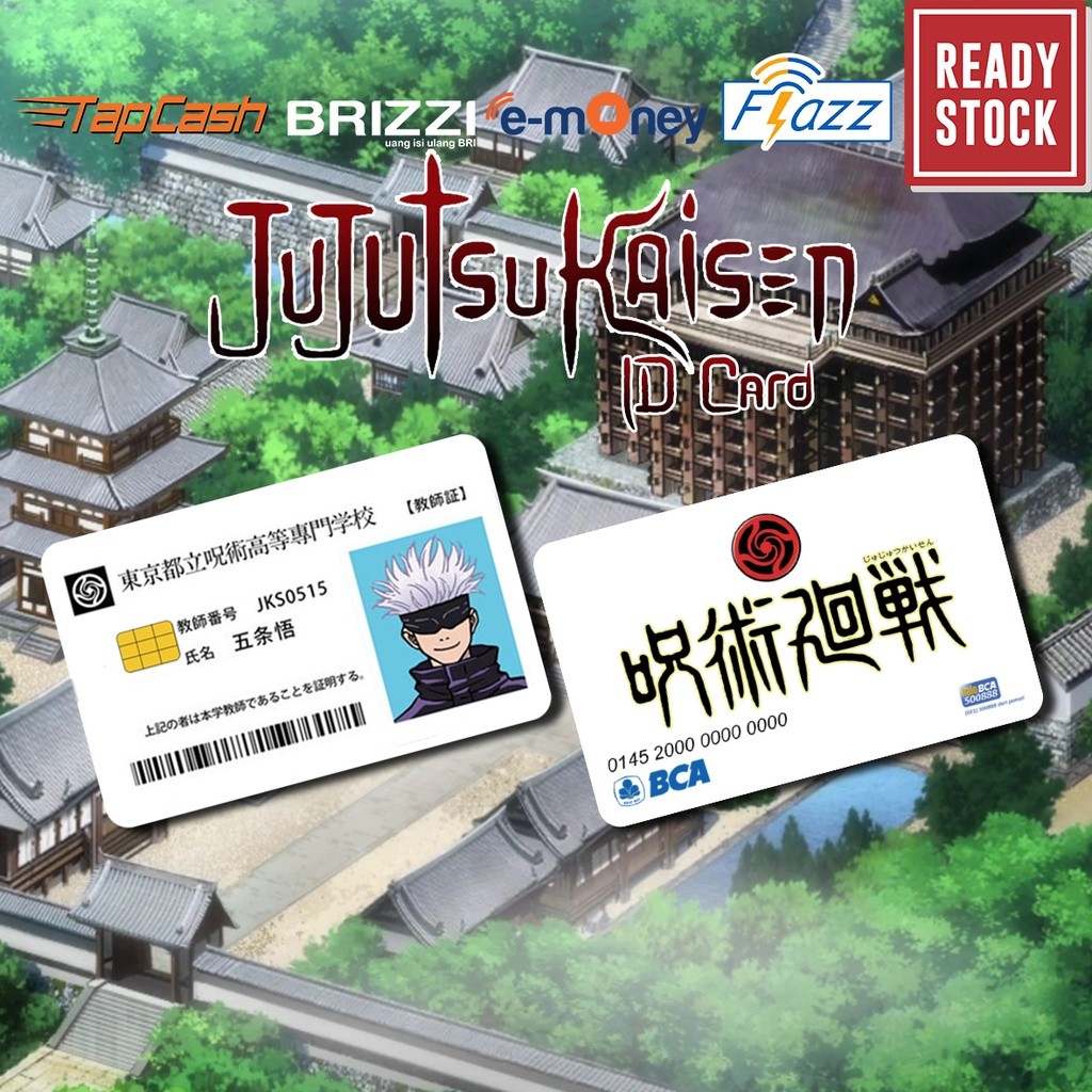 JUJUTSU KAISEN ID CARD Emoney Mandiri Flazz BCA gen 2 Brizzi Tapcash Custom kartu E-toll PRINT UVco