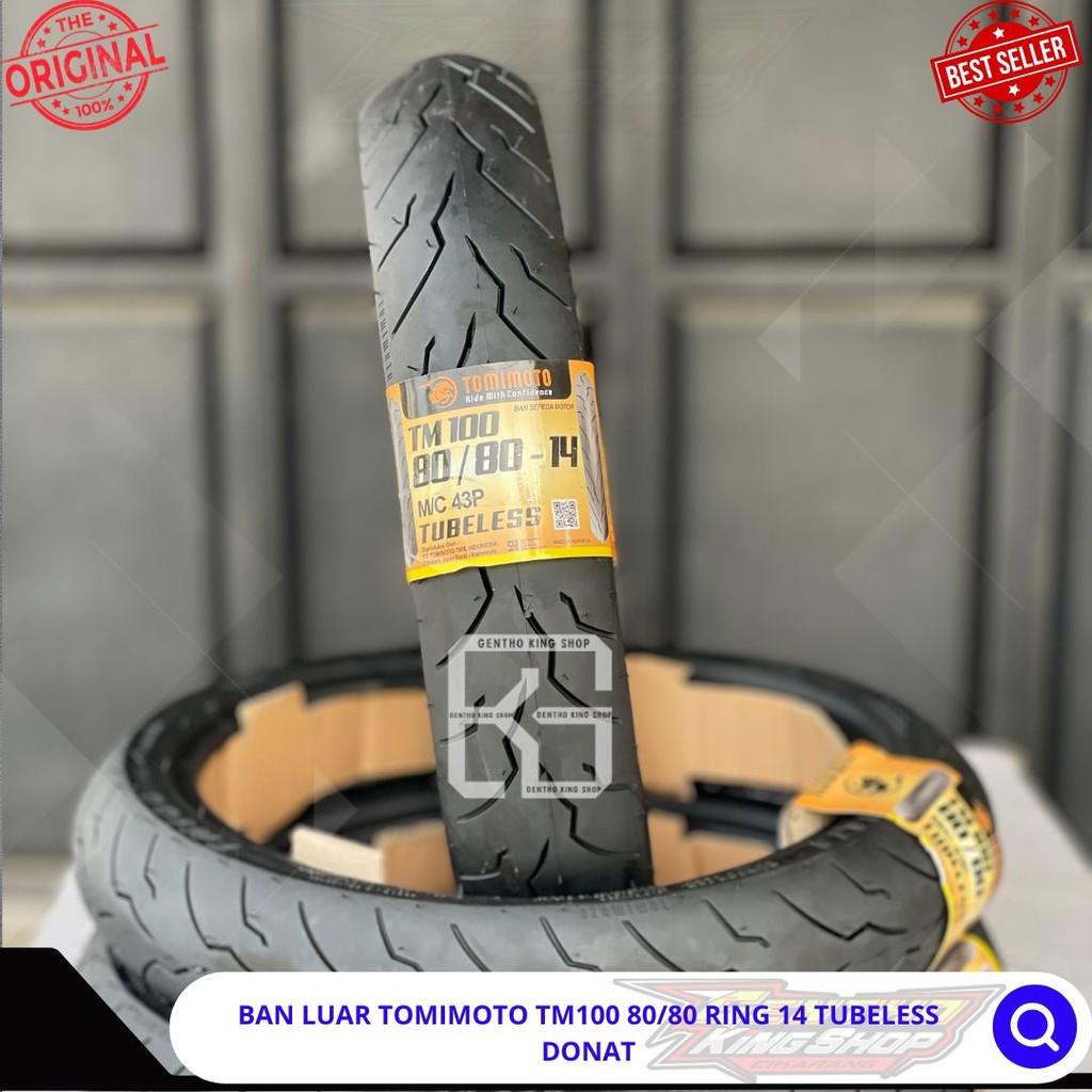 BAN LUAR TOMIMOTO TM100 80/80 RING 14 TUBELESS DONAT