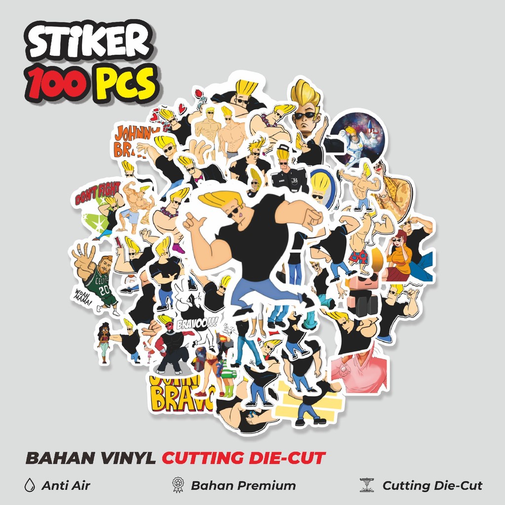 

Terbaru! 50 pcs Sticker Kartun Johnny Bravo Sticker Dekorasi Lucu Kreatif untuk Notebook, Skateboard, HP