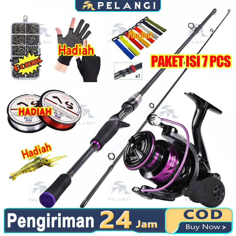 AXAYANSHOP Set Pancing 1.8m/2.1m Joran Pancing 1000-4000 Reel Pancing 150M Senar Pancing Umpan Combo