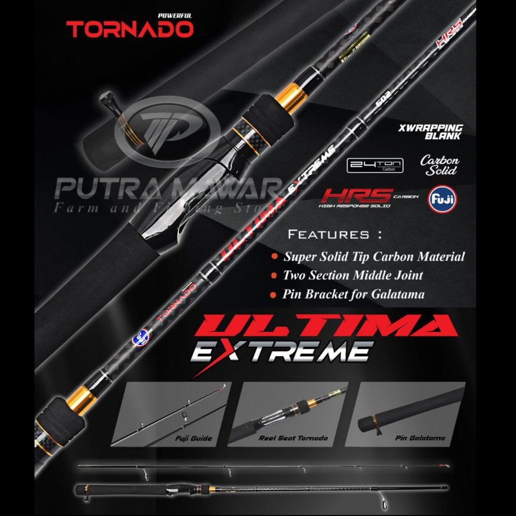 Tornado Ultima Extreme 165cm 180cm Joran Pancing Spinning Carbon Solid Ring Full Fuji Fishing Rod