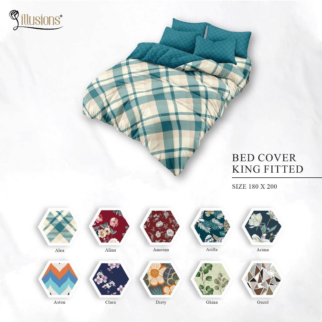 Illusions - Bed Cover Set King 180x200 Tinggi 20 Fitted "Live"