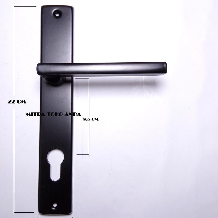Gagang kunci pintu rumah handle alumunium - Hitam