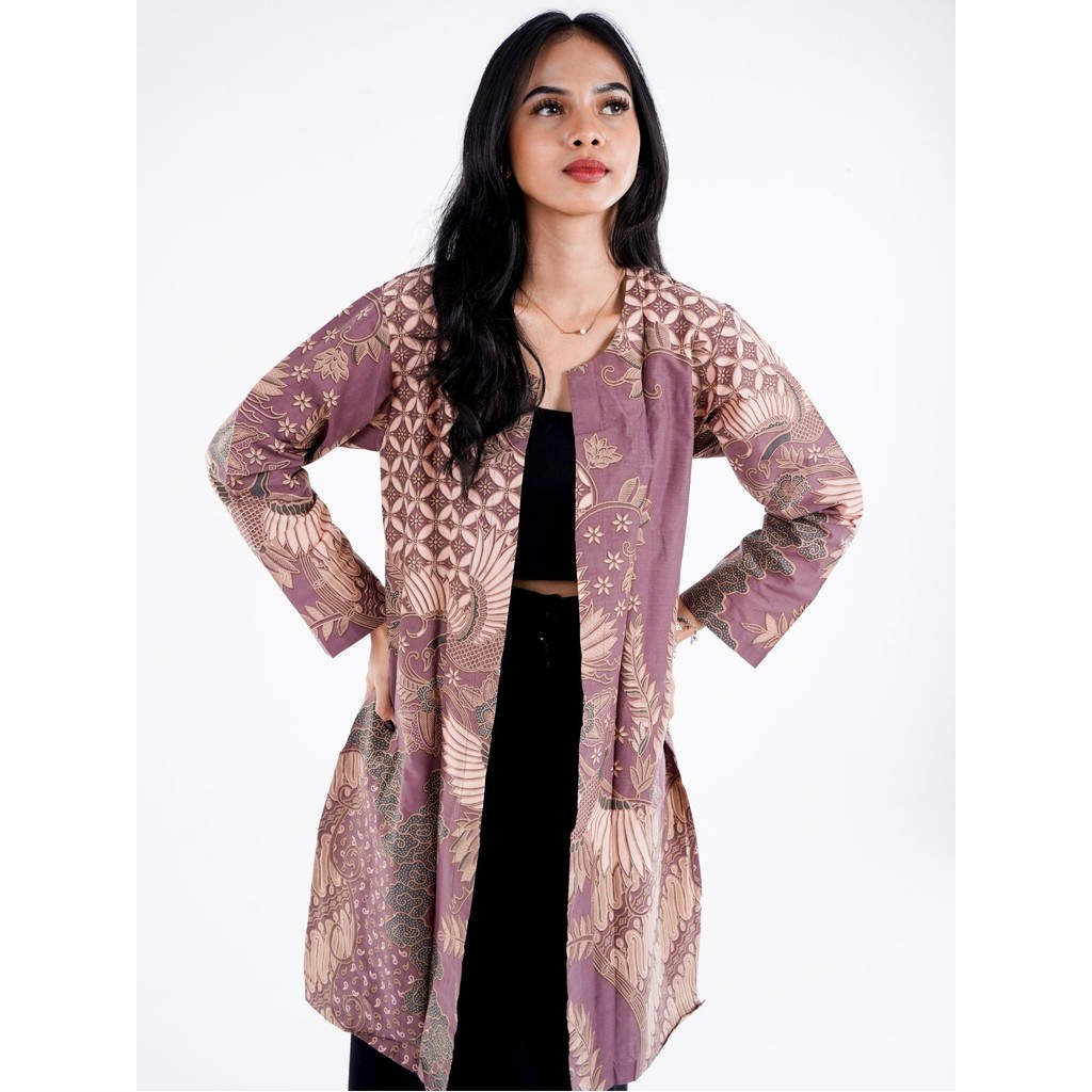 MARGARIA BATIK - Atasan Batik Wanita - Outer Batik Wanita Lengan Panjang - Wastra Series - Outer Bat