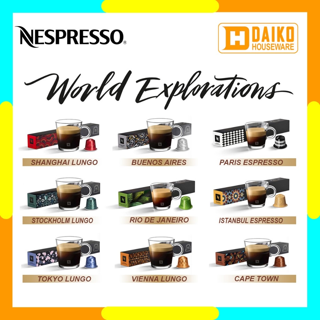 

Capsule Nespresso World Explorations Series Original Nestle Coffee Pack - Kopi Kapsul Expired Panjang