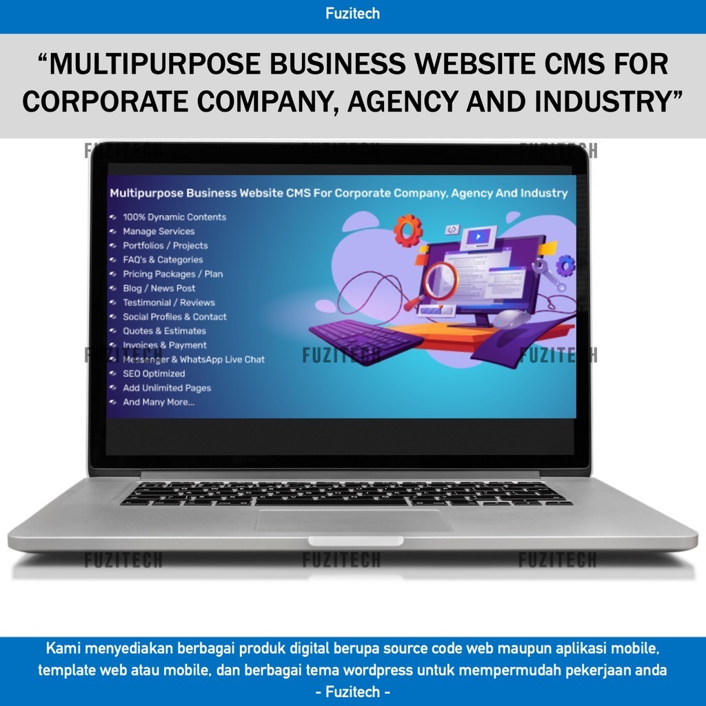 SOURCE CODE APLIKASI WEB MULTIPURPOSE BUSINESS WEBSITE CMS FOR CORPORATE COMPANY, AGENCY AND INDUSTR