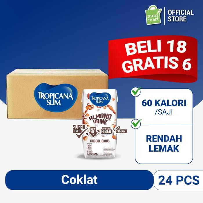 

Tropicana Slim Almond Drink 190ml (24 pcs) - Ready to Drink Cokelat