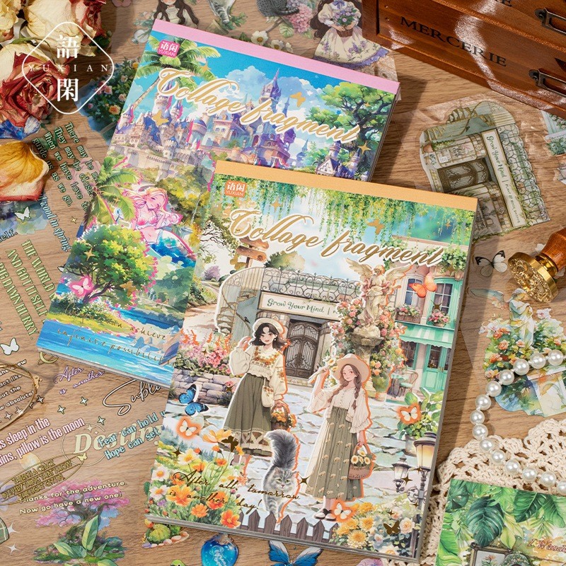 

[Gongjin] Buku Sticker Collection Fragment CF Sticker Book Mermaid Atlantis Pemandangan Alam Scenery