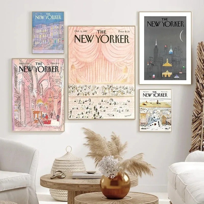

The New Yorker Magazine Canvas Print Posters and Prints Wall Art Pictures Living Room Home Decoration Paintings