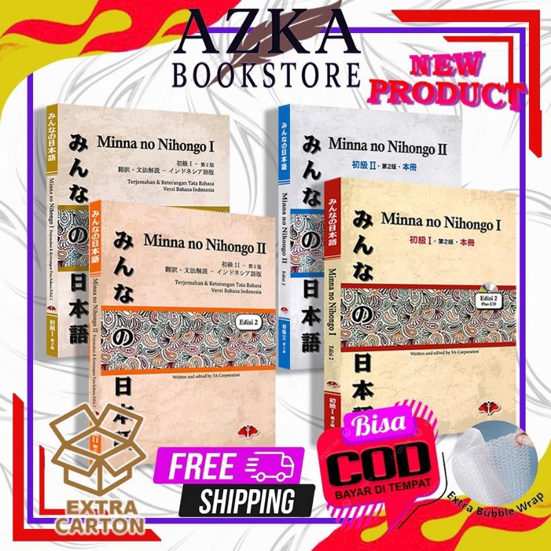 

PAKET BUKU MINNA NO NIHONGO 1-2 EMPAT BUKU LENGKAP PLUS AUDIO