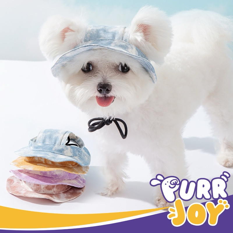 PURRJOY Topi Hewan Peliharaan Anjing Kucing / Topi Pantai Hewan Peliharaan Anjing Kucing / Aksesoris