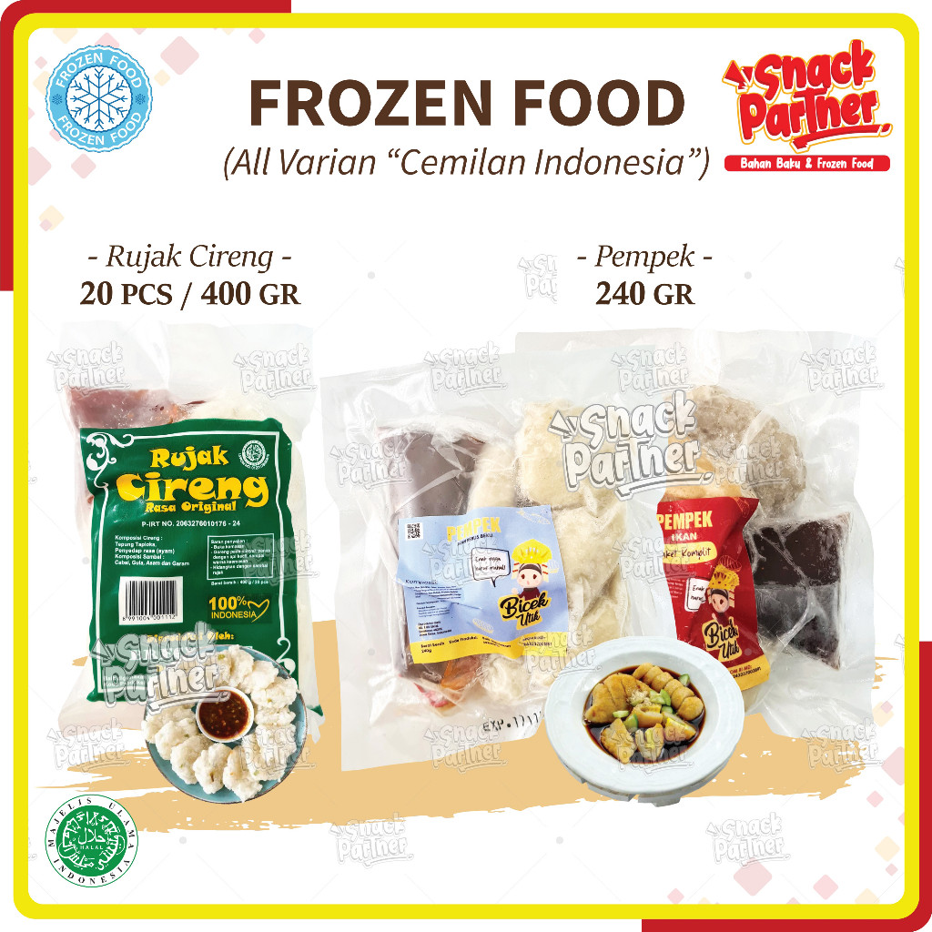 

RUJAK CIRENG 20 PCS / 400 GR - BICEK UTIK PEMPEK 5 PCS / 240 GR - FROZEN FOOD - Snack Cemilan