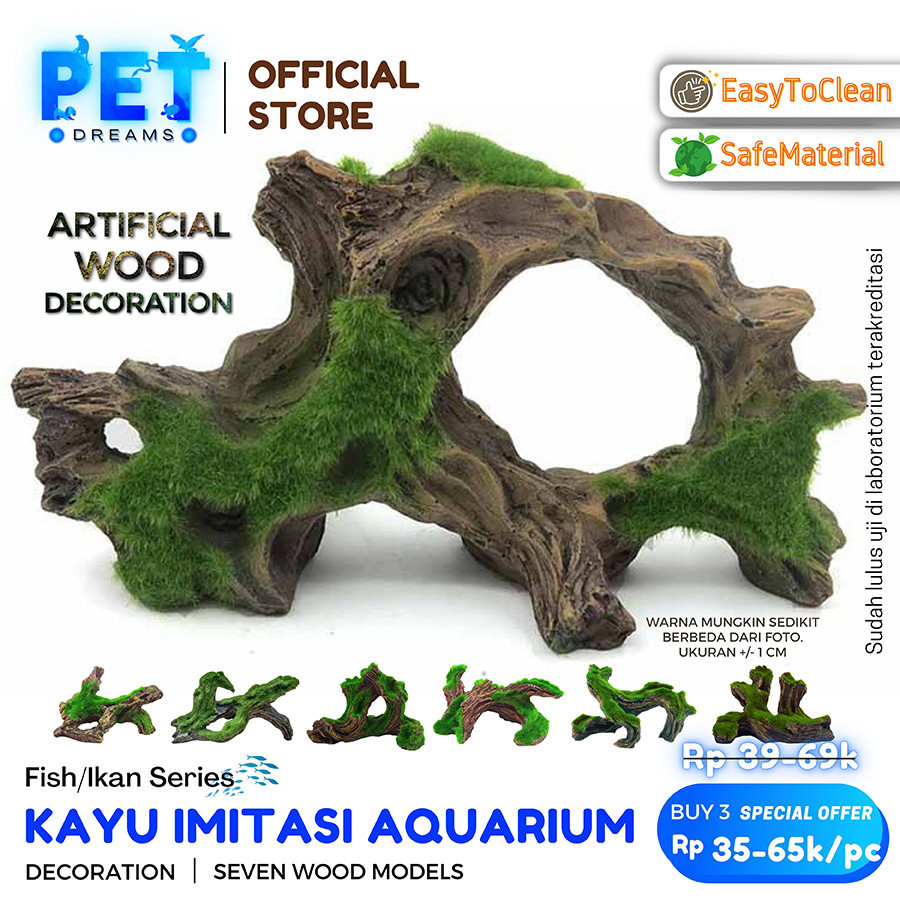 KAYU MOSS AQUASCAPE IMITASI HIASAN DEKORASI MINI KECIL BESAR AQUARIUM AKUARIUM TANAMAN HIAS TENGGELA