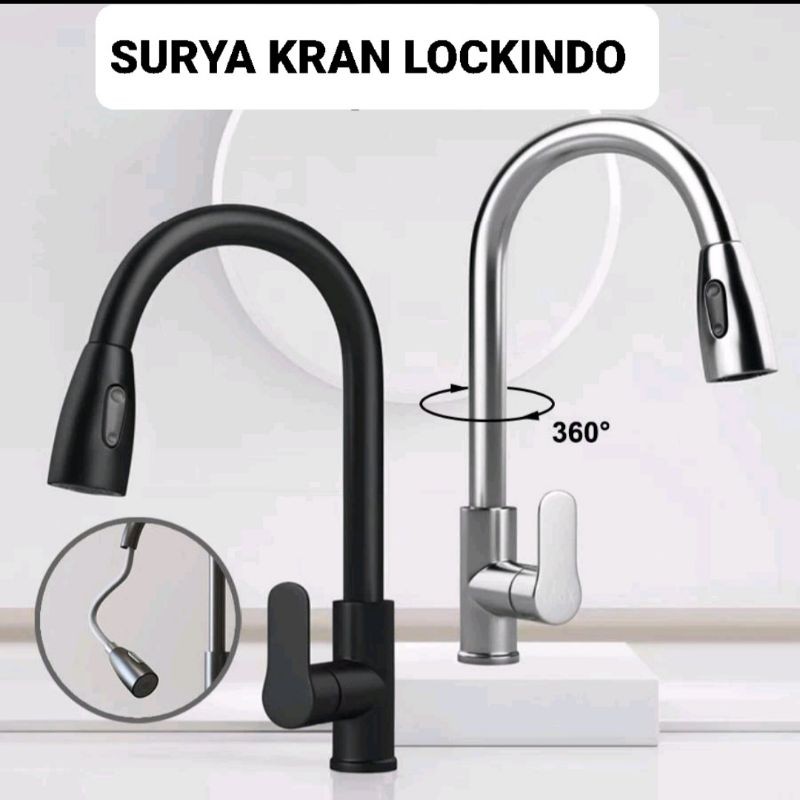 Kran Sink Mixer / Kran Cuci Piring Panas Dingin / Kran Tarik Stainless Matte/Hitam/Gold