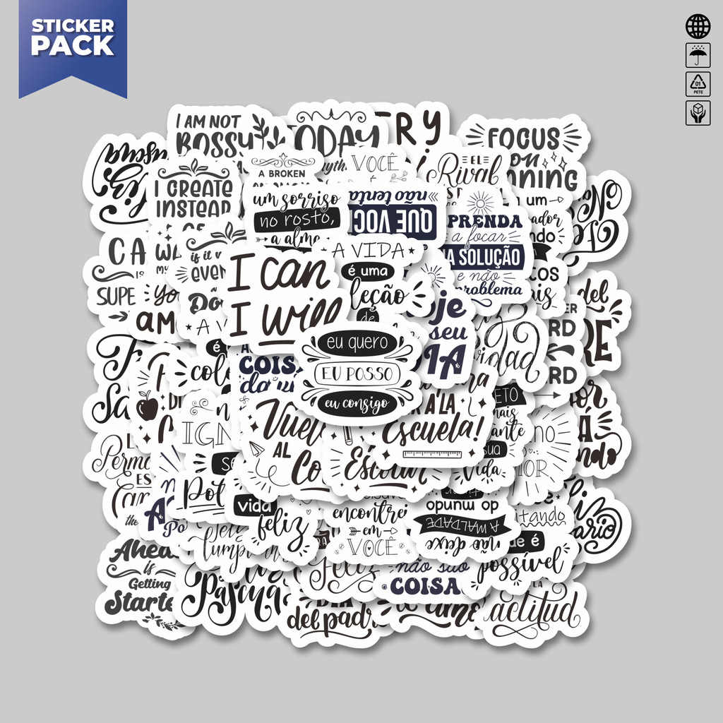 

[100PCS]Stiker Pack Stiker Ungkapan Motivasi Spanyol Aesthetic Vinyl Anti Air Dekorasi Sticker Laptop Buku Journal Koper Helm Casing HP Gitar Helm Skateboard