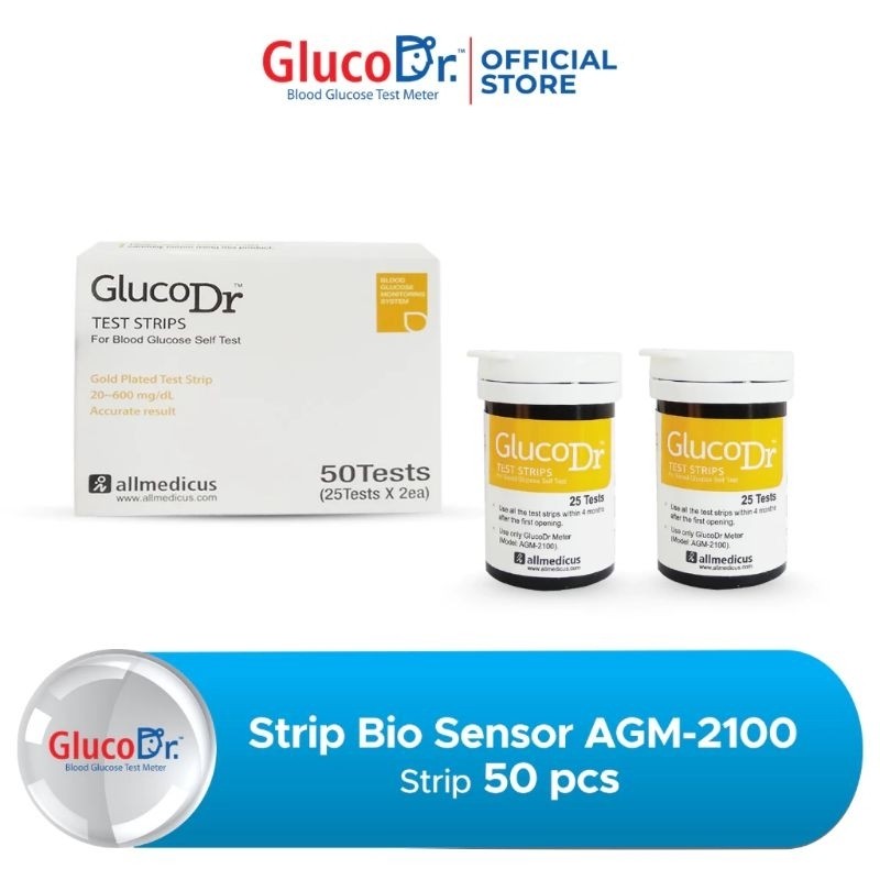 

Strip Isi Ulang Gula Gluco Dr Bio Sensor / Strip Gula / Strip Diabetes AGM 2100 Code 8