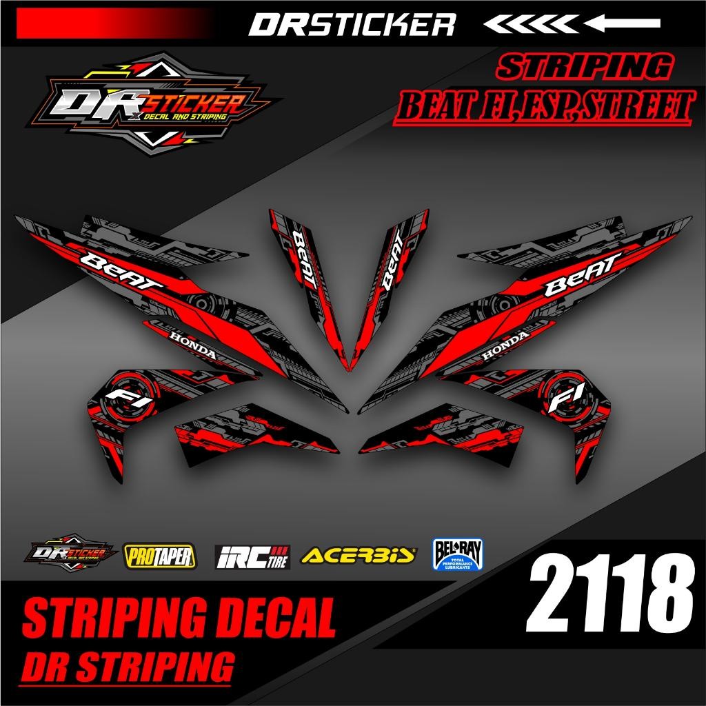2118 Sticker Striping Semifull Beat Fi 2017-2019 Esp Striping Beat Esp,Fi Street 2017 2018 2019