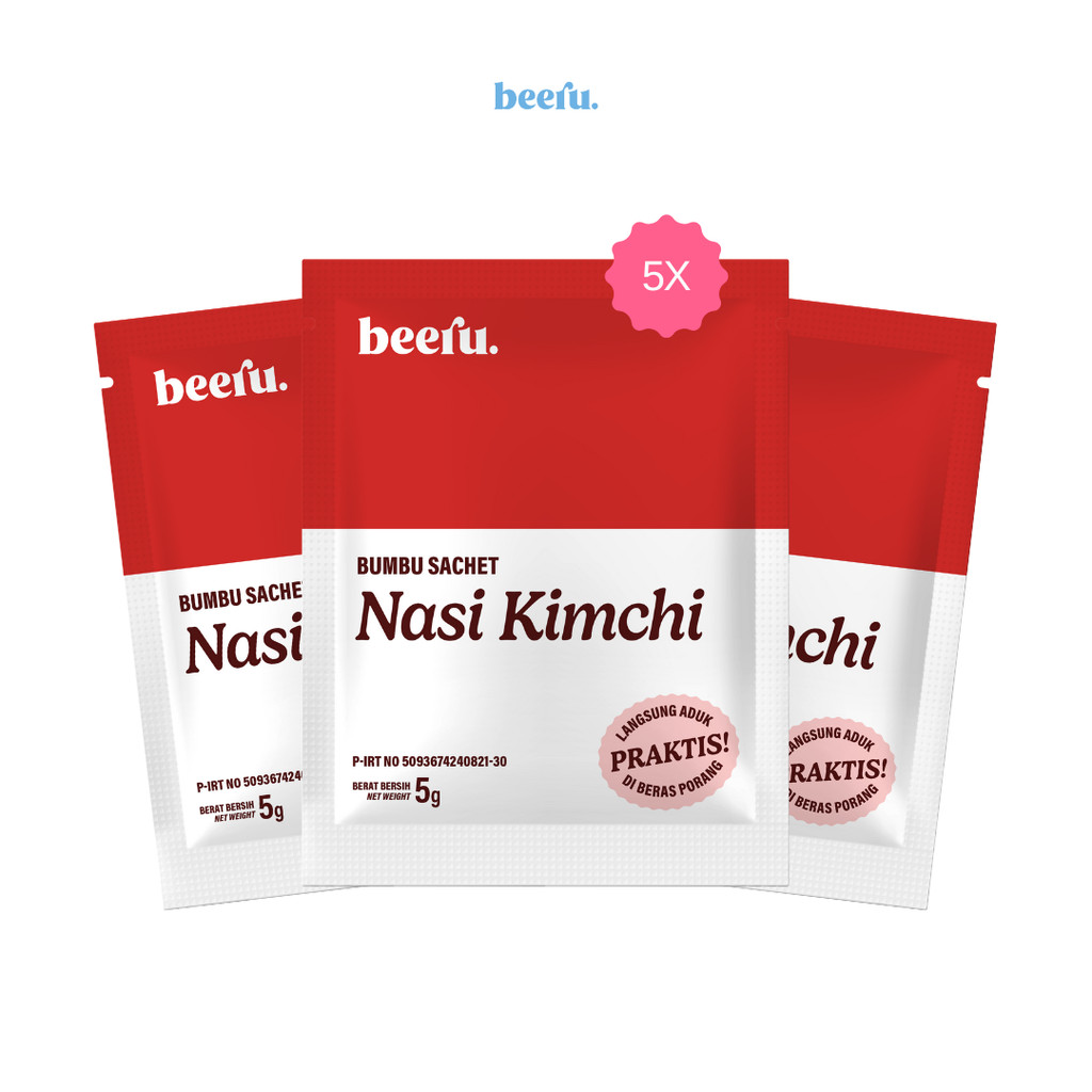 

Beeru Bumbu Sachet Beras Porang Rasa Nasi Kimchi isi 5pcs