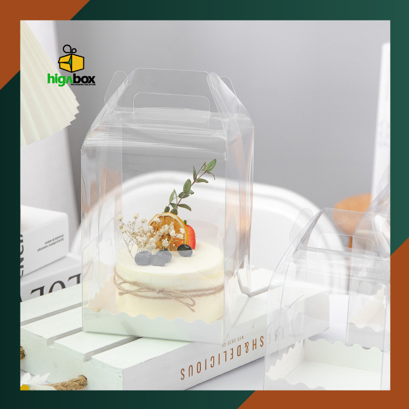 

Box mika kotak kue tart transparan tenteng / Gable Box Mika / Box Mika Transparan / Kotak Hampers / Kotak Mika Kue Kering / Box Cup Cake I HK14