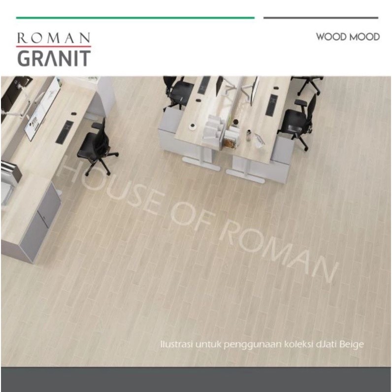 Roman Granit dJati bruno 60x15 / Roman Granit dJati beige / lantai kayu / keramik kayu / keramik mot