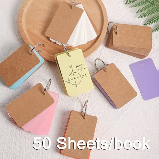 

KEYZYORA - blank card / flash card ring candy color notes ring memo / flash card polos edukasi / memo ring