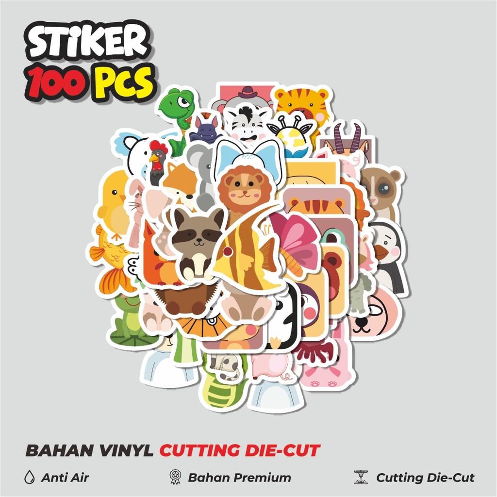 

Terbaru! 50 pcs Stiker Random Hewan Lucu Dekorasi Lucu Kreatif untuk Notebook, Skateboard, HP