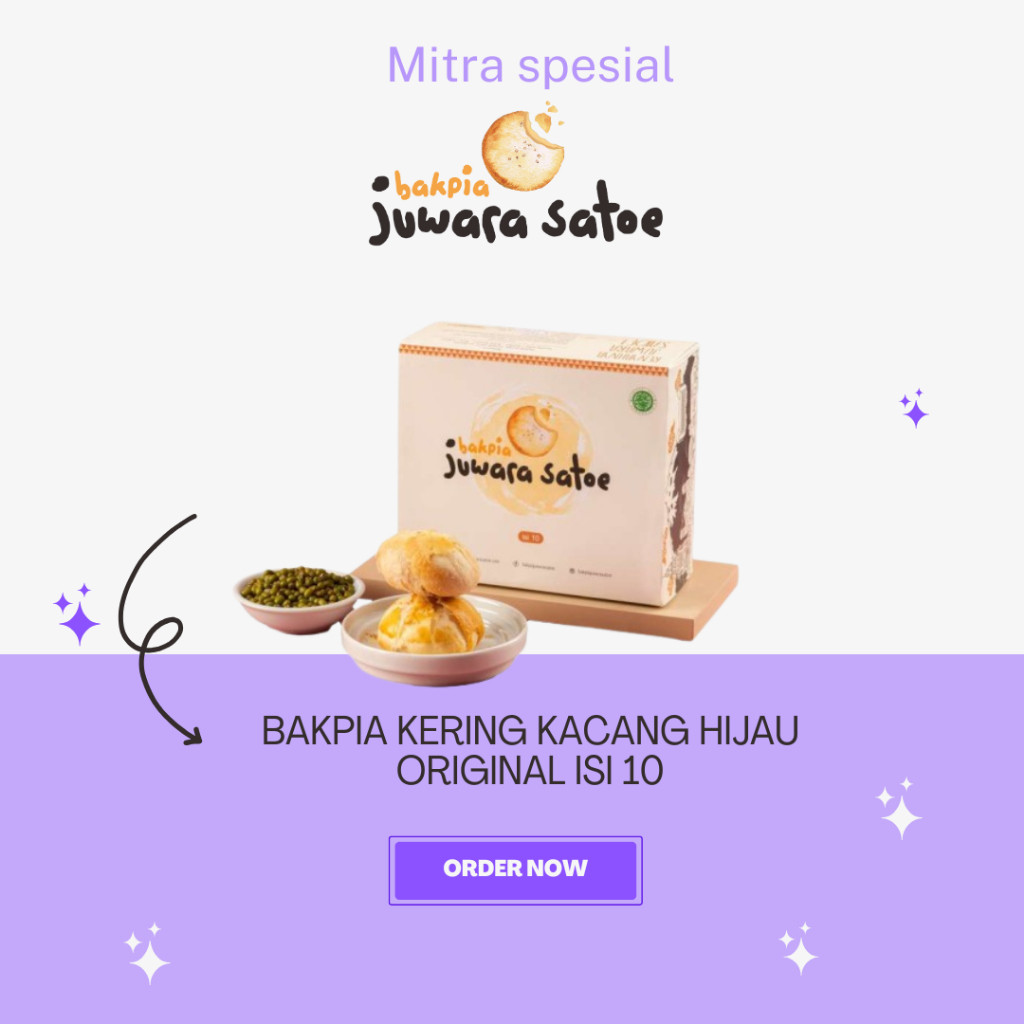 

Bakpia Kering isi 10 - Bakpia Juwara Satoe Oleh Oleh Khas Jogja